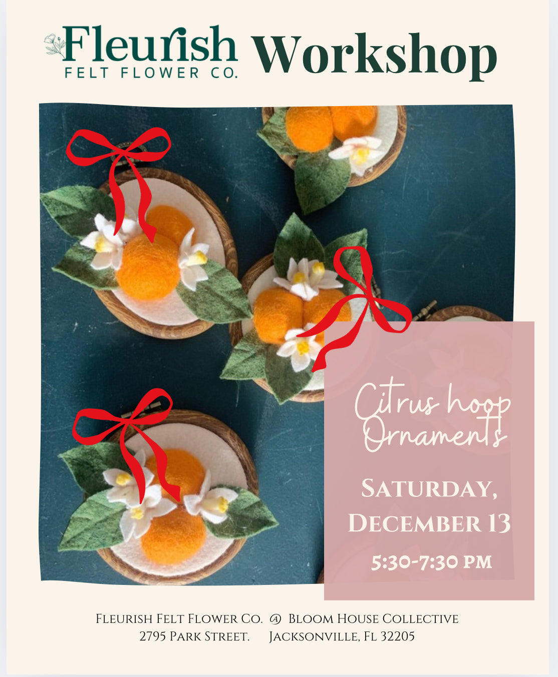 Felt Citrus Hoop Ornament