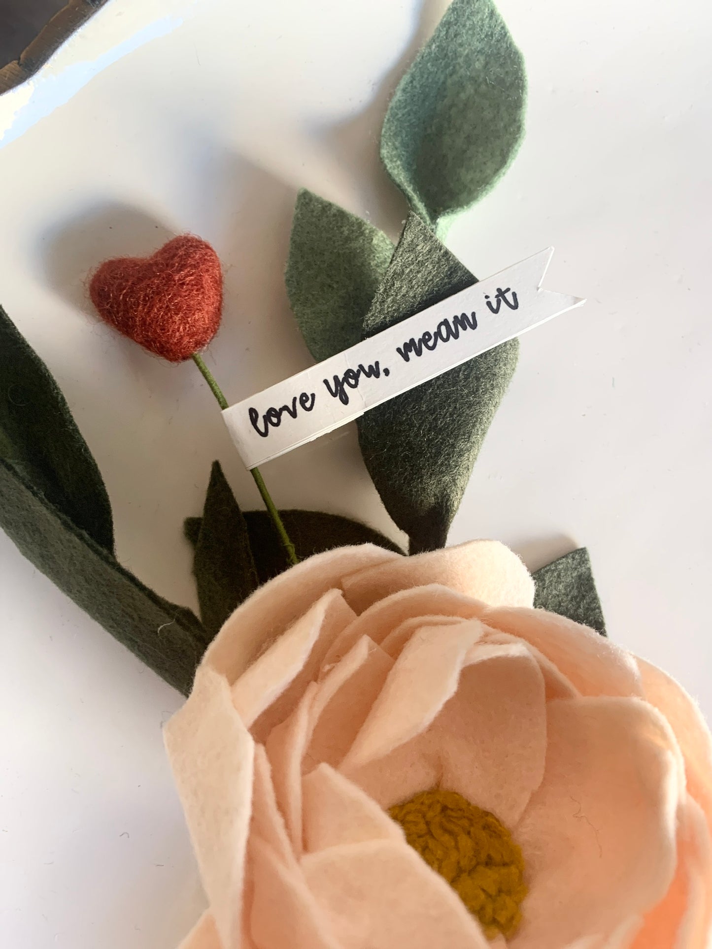 Valentine's Day Peony Felt Flower Bouquet
