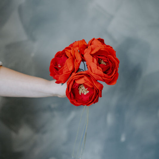 Peony Single Stem in Red
