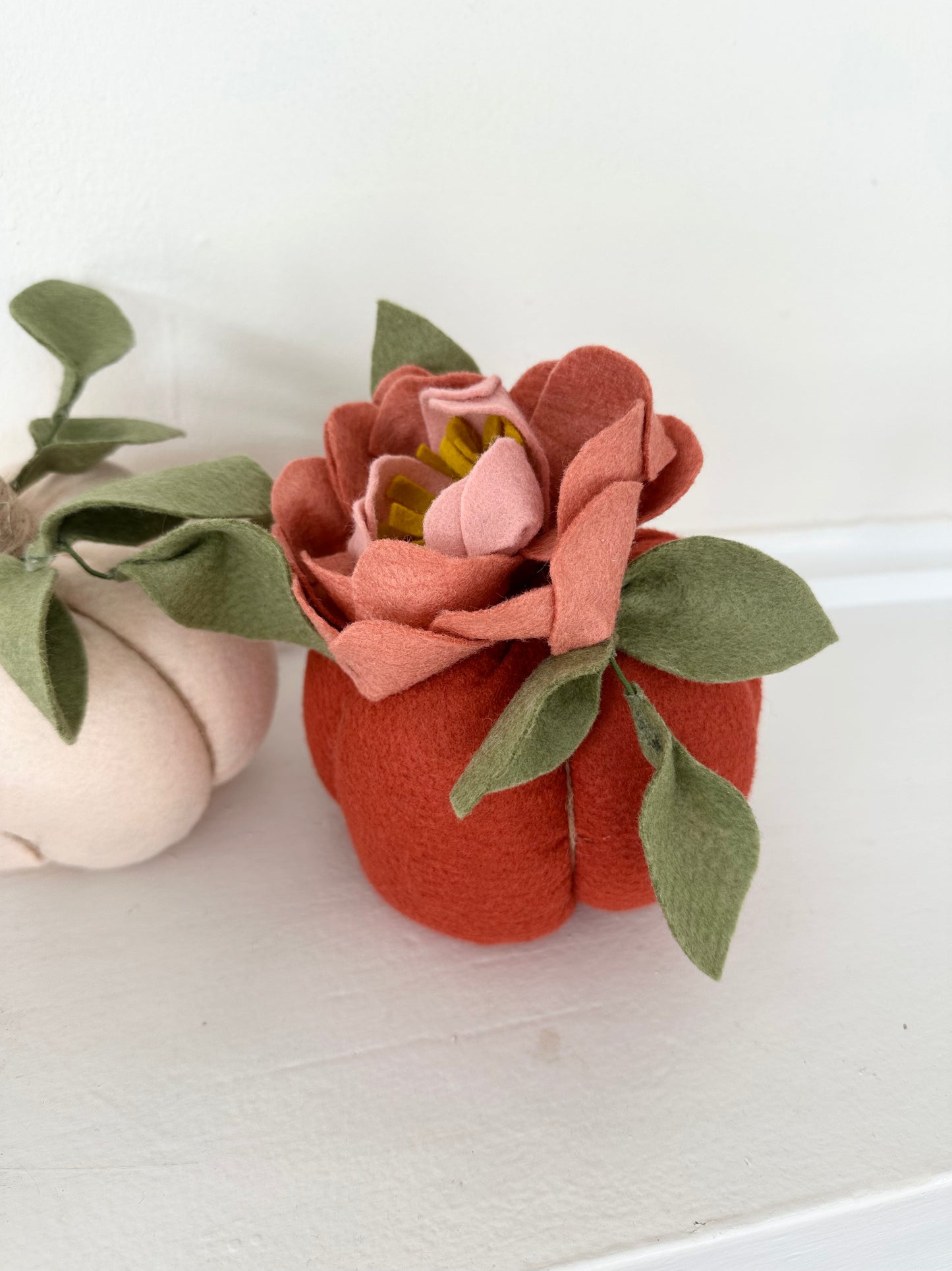 Felt Floral Pumpkin