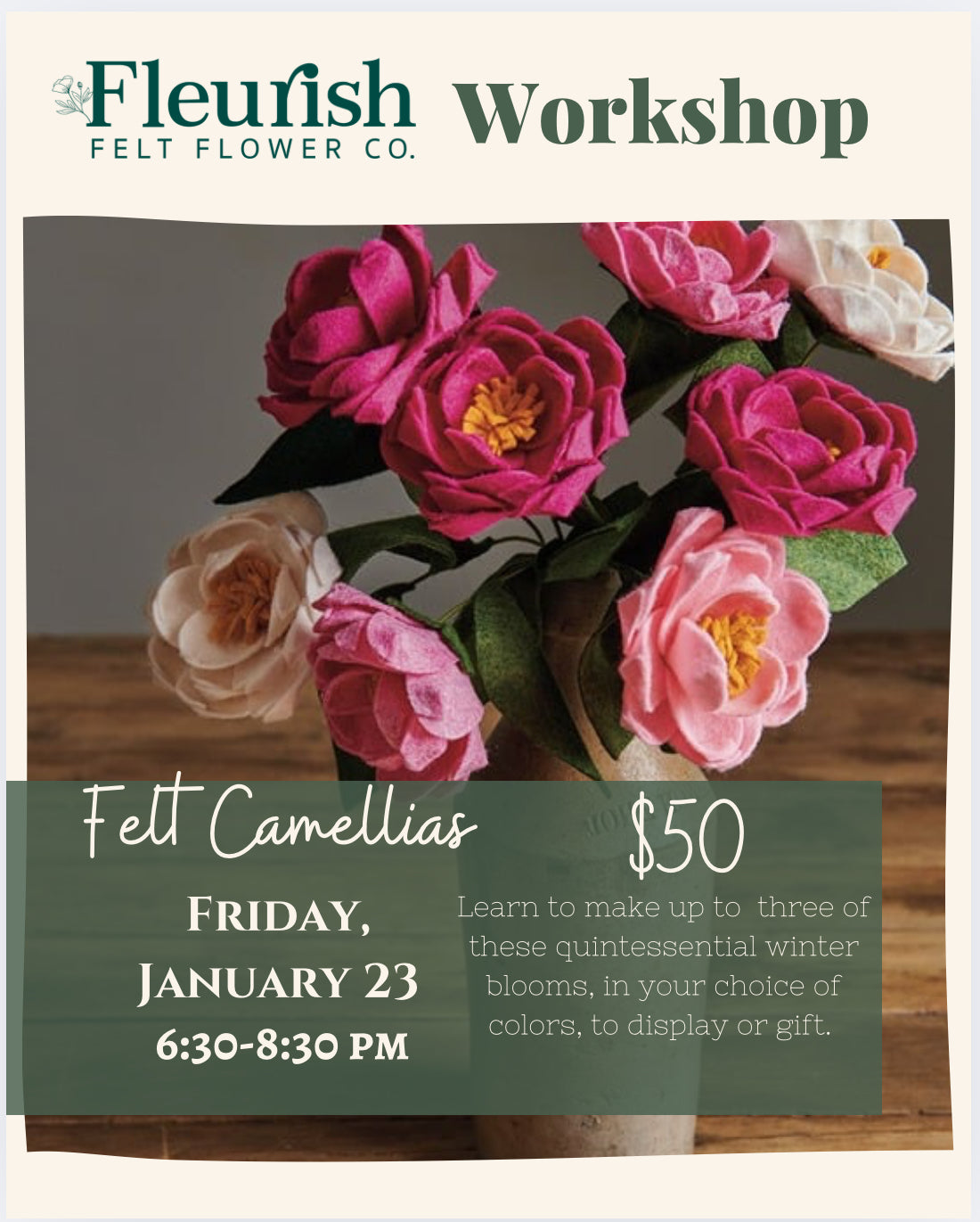 Felt Camelia Workshop - January 23