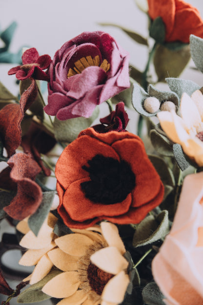 Rust Felt Poppy
