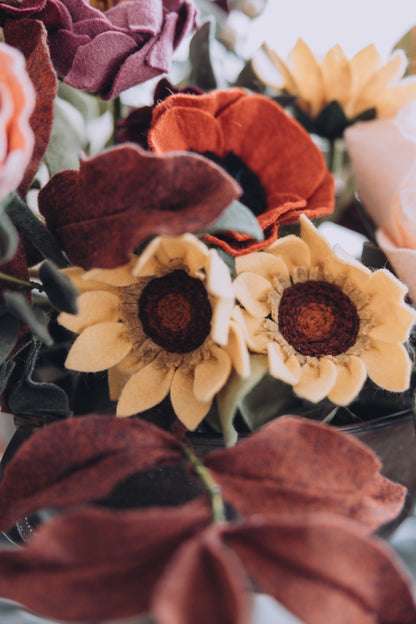 Ginger Felt Mini Sunflower