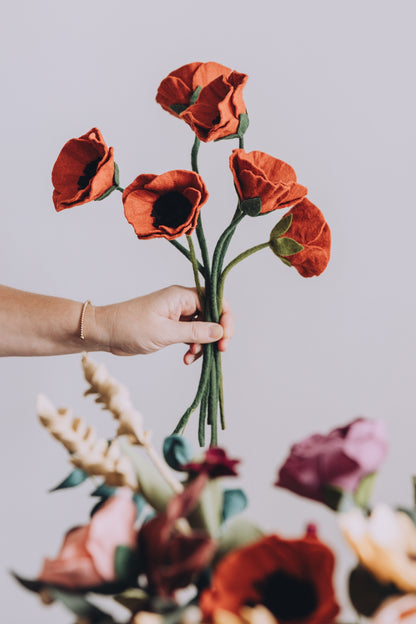 Rust Felt Poppy