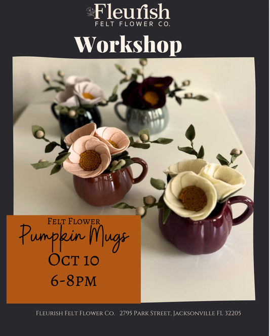 Felt Floral Pumpkin Mug Workshop