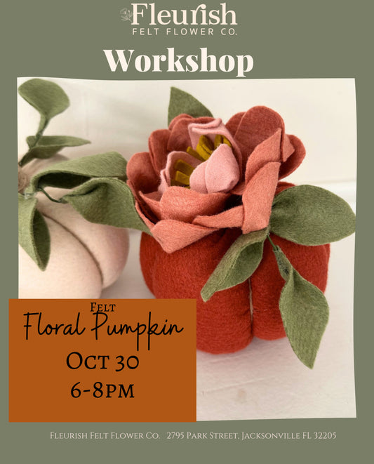 Felt Floral Pumpkin