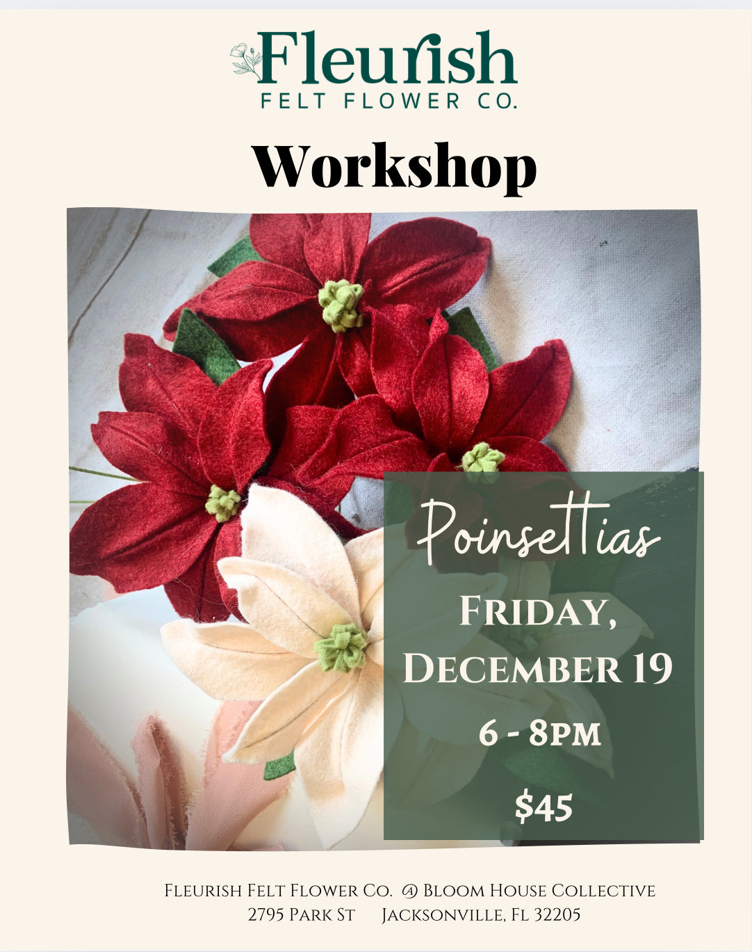 Felt Poinsettia Workshop